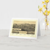 ピーターバラのNHのパノラマ式の地図- 1886年 カード (黄色い花)