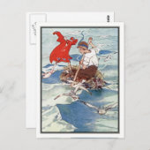 ピーターパンとティンカーベルbyアリス・B・ウッドワード ポストカード (正面/裏面)