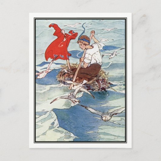 ピーターパンとティンカーベルbyアリス・B・ウッドワード ポストカード (正面)