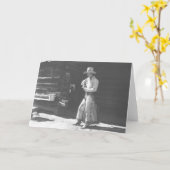 ピーターパンのピーナッツバターcan.からのカウボーイの食べ物 カード (黄色い花)