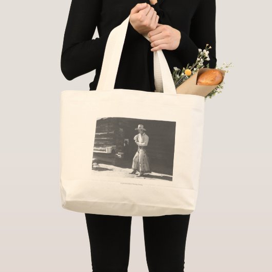 ピーターパンのピーナッツバターcan.からのカウボーイの食べ物 ラージトートバッグ (正面(商品))