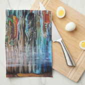 ピーターパンのホックの入江の鋳掛け屋の鐘の絵画 キッチンタオル (四つ折り)