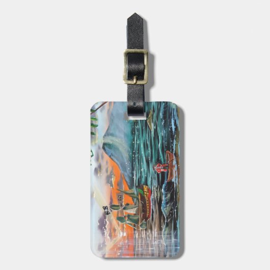 ピーターパンのホックの入江の鋳掛け屋の鐘の絵画 ラゲッジタグ (正面縦)