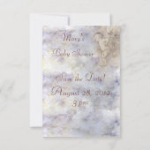 ピーターパンの青いベビーはFairiesShower Inviと飛びます セーブザデート (裏面)