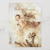 ピーターパンアズベビー-ベビー飛んでいるシャワー招待状 招待状 (正面/裏面)