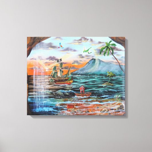 ピーターパンフックの入り江ティンカーベル絵画ズ キャンバスプリント (正面)
