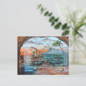 ピーターパンフックの入り江ティンカーベル絵画ズ ポストカード (スタンド正面)