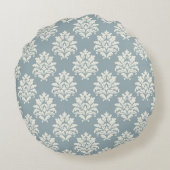 ピーターブルーとアラバスターダマスク丸投げ枕 ラウンドクッション (裏面)