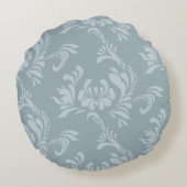 ピーターブルーと亜鉛ダマスク丸アクセント枕 ラウンドクッション (裏面)