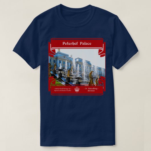 ピーターホフパレスオブロシア Tシャツ (デザイン正面)