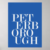 ピーターボローUKタウンタイポグラフィミニマリストアートワーク ポスター (正面)