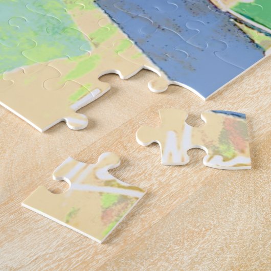 ピーターマックスカラフル水色フローラハットガールズ ジグソーパズル (側面)