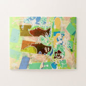 ピーターマックスカラフル水色フローラハットガールズ ジグソーパズル (横)