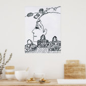 ピーターマックススタイルオリジナル署名スケッチ ポスター (キッチン)