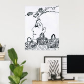 ピーターマックススタイルオリジナル署名スケッチ ポスター (ホームオフィス)