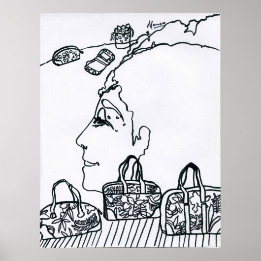 ピーターマックススタイルオリジナル署名スケッチ ポスター (正面)