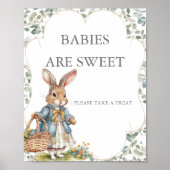 ピーターラビットガールベビーシャワーベビーは甘い ポスター (正面)