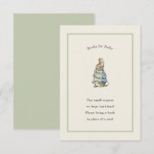 ピーターラビットセージグリーンヴィンテージベビーブック エンクロージャーカード (正面/裏面)