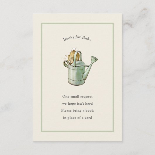 ピーターラビットセージグリーンヴィンテージベビーブック エンクロージャーカード (正面)