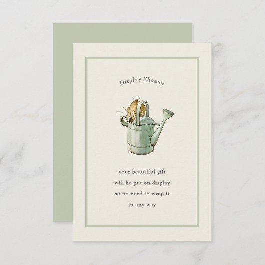 ピーターラビットセージ緑のヴィンテージディスプレイシャワー エンクロージャーカード (正面/裏面)