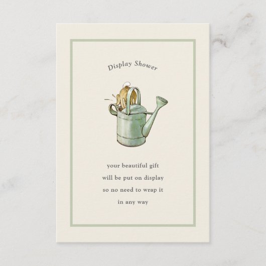 ピーターラビットセージ緑のヴィンテージディスプレイシャワー エンクロージャーカード (正面)