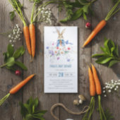 ピーターラビットブルーボーイフローラベビーシャワー招待状 サンキューカード