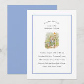 ピーターラビットブルーヴィンテージベビーシャワー 招待状 (正面/裏面)