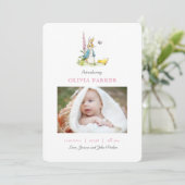 ピーターラビットベビーガール写真誕生のお知らせ 案内状 (スタンド正面)