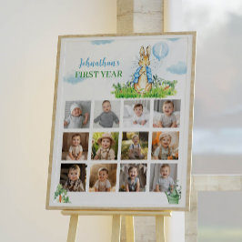 ピーターラビットボーイ誕生日フォトマイルストーンサイン ポスター