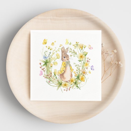 ピーターラビットワイルドフラワーズベビーパーティー紙ナプキンス スタンダードカクテルナプキン