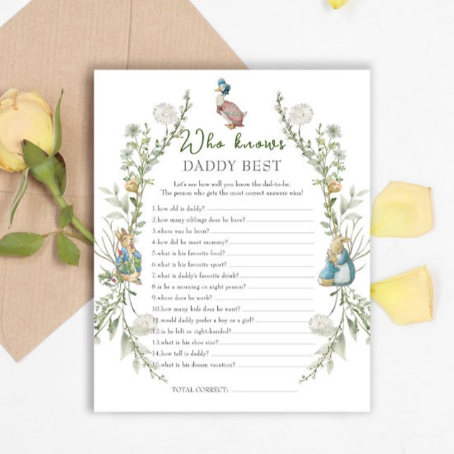 ピーターラビットワイルドフラワーベビーシャワーゲーム (クリエイターアップロード済み)