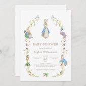 ピーターラビットワイルドフラワーベビーブシャワー招待状 招待状 (正面/裏面)