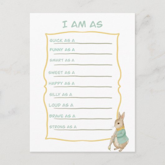 ピーターラビット子供の誕生日&ゲーム ポストカード (正面)