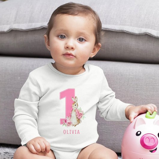 ピーターラビット最初の誕生日ベビーボディスーツ ベビーボディスーツ