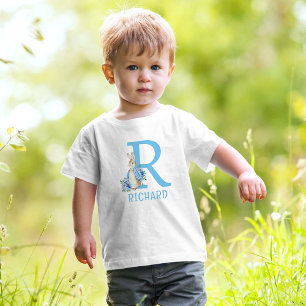 ピーターラビット男の赤ちゃんモノグラム名ベビーTシャツ ベビーTシャツ