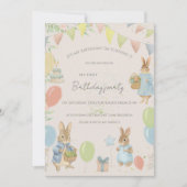 ピーターラビット1st誕生日パーティの招待状 招待状 (正面)