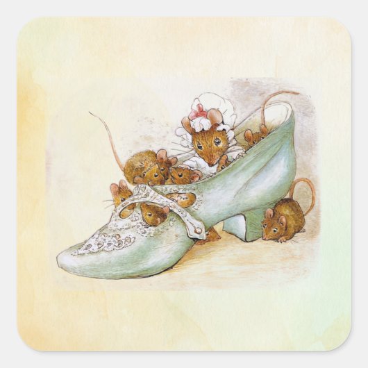 ピーターラビット(ネズミ1)スクエアステッカー スクエアシール (正面)