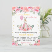ピーターラビット ピンク ベビーシャワー 招待状 (スタンド正面)