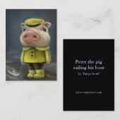 ピーター彼のボートを航海しているブタ 名刺 (正面/裏面)