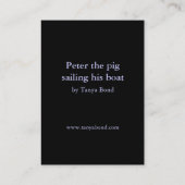 ピーター彼のボートを航海しているブタ 名刺 (裏面)