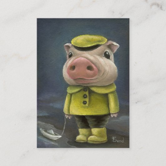 ピーター彼のボートを航海しているブタ 名刺 (正面)