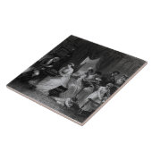 ピーター著「社会的な日」からの応接室場面、 タイル (側面)