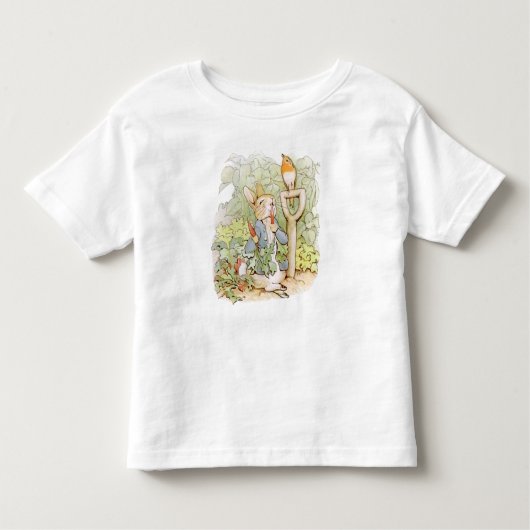 ピーター食べ物ウサギのニンジン トドラーTシャツ (正面)
