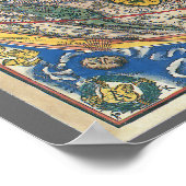 ピーター・アピアンによるアンティークハート型世界地図 1520 ポスター (角)