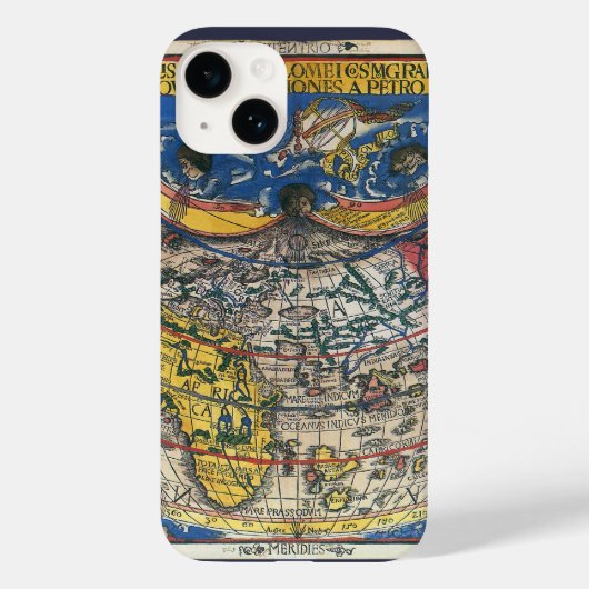 ピーター・アピアンによる古代のハート型世界地図 1520 Case-Mate iPhoneケース (裏面)