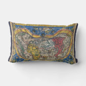 ピーター・アピアンによる古代ハート型世界地図 1520 ランバークッション (裏面)