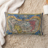 ピーター・アピアンによる古代ハート型世界地図 1520 ランバークッション (ブランケット)