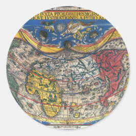 ピーター・アピアンによる1520年のハート型世界地図 ラウンドシール