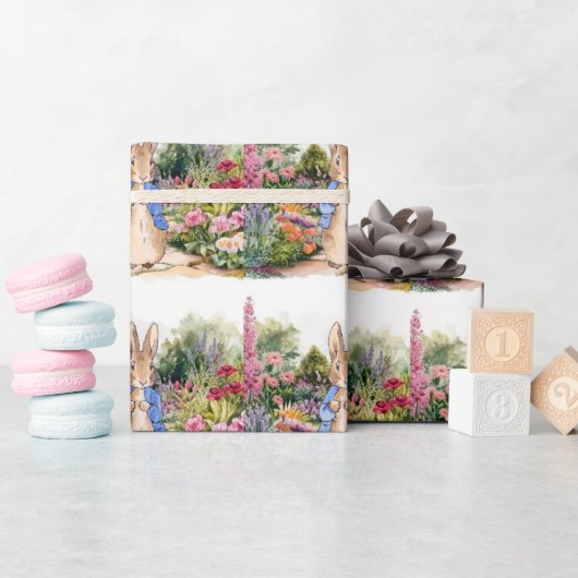 ピーター・ウサギが庭で ラッピングペーパー (ベビーシャワー)