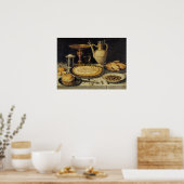 ピーター – オレンジ、オリーブ、パイ付きテーブル ポスター (キッチン)